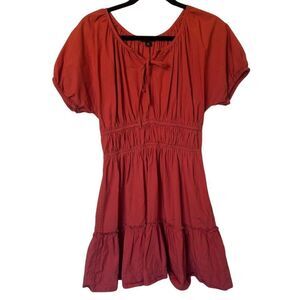 J. Crew Women's XS Mauve Poplin Puff Sleeve Knee Length Dress